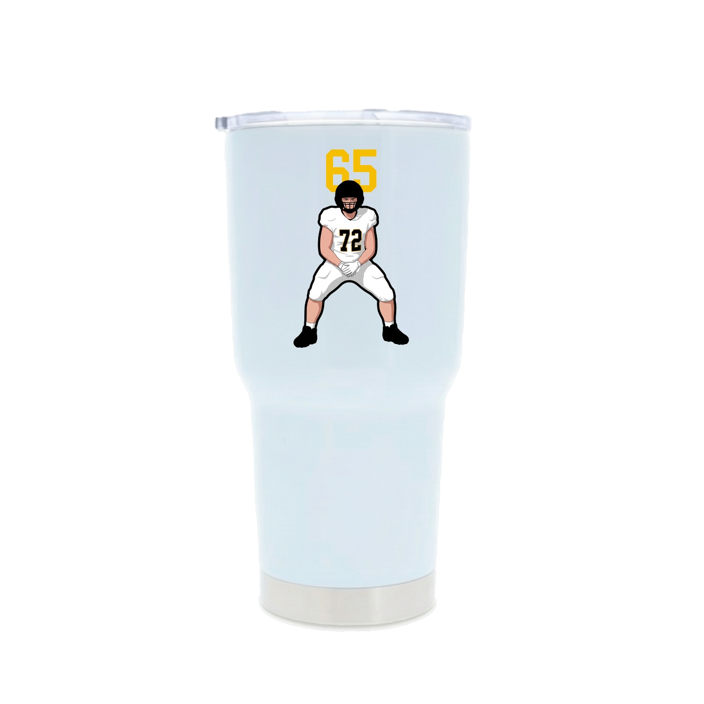 30oz Stainless Steel Tumbler — Number Top in White