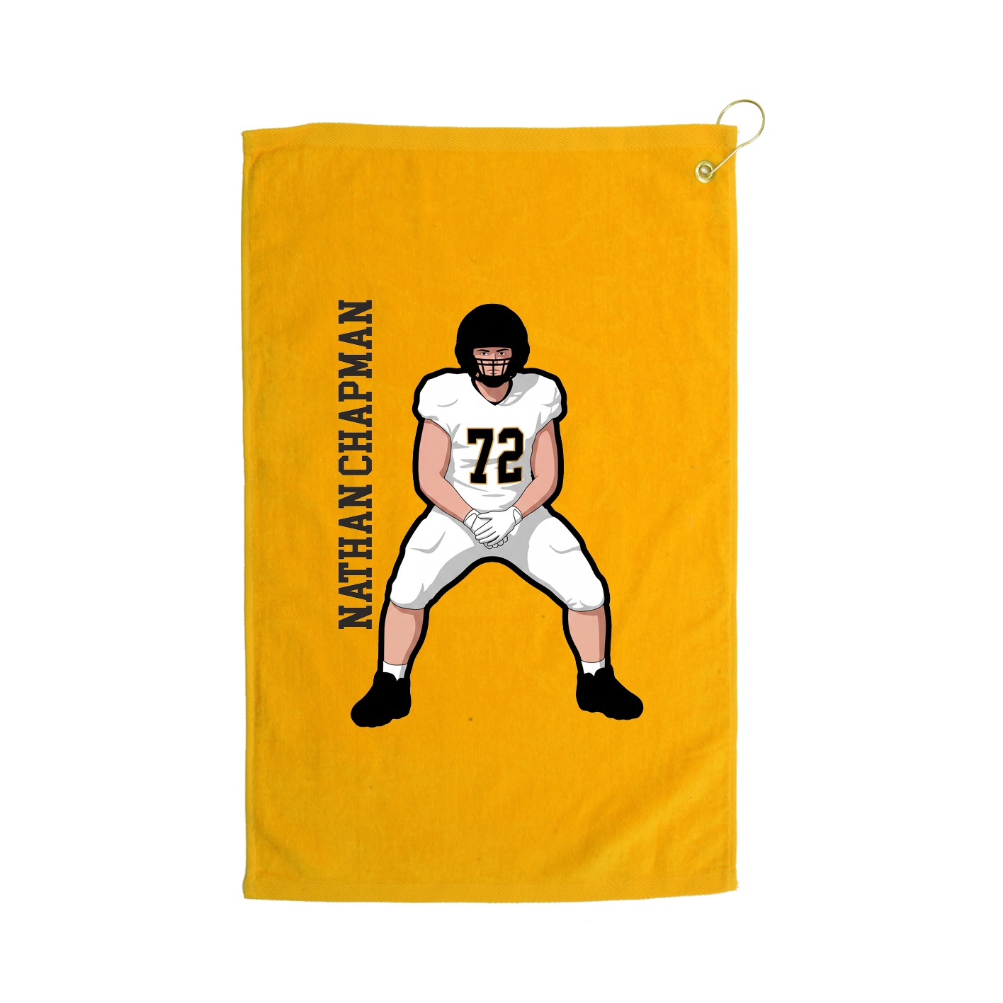 Golf Towel — Name Vertical in Gold