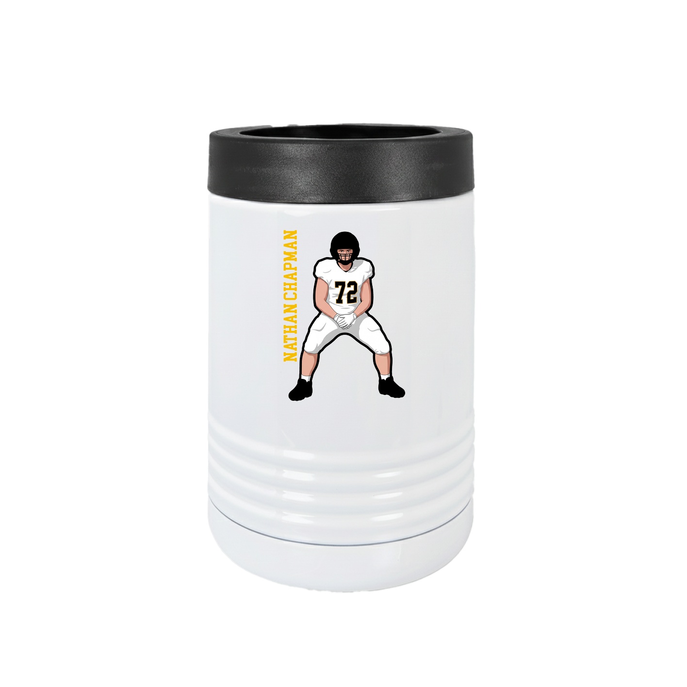 Beverage Holder — Name Vertical in White