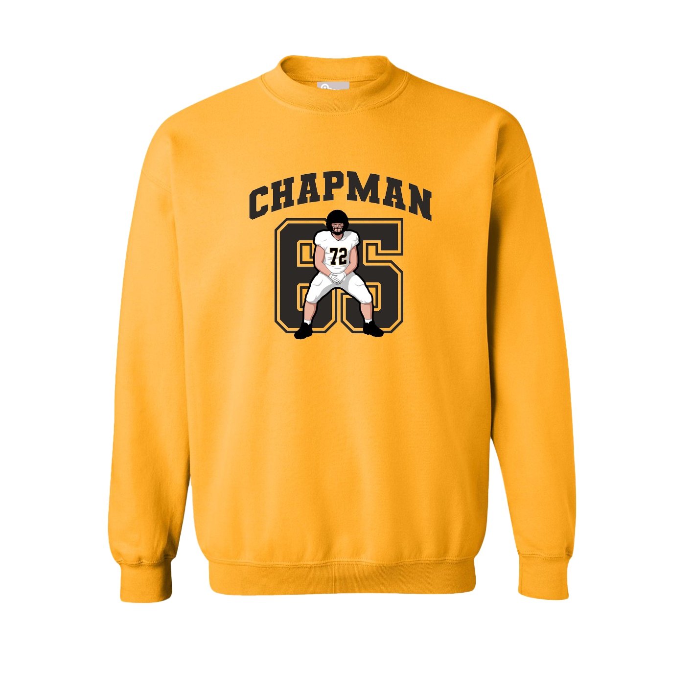 Fleece Crew — Number in Gold