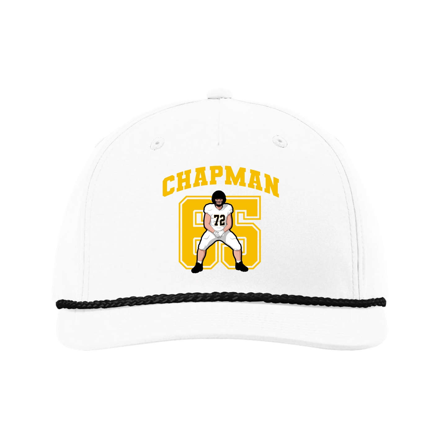 Five-Panel Classic Rope Cap — Number in White
