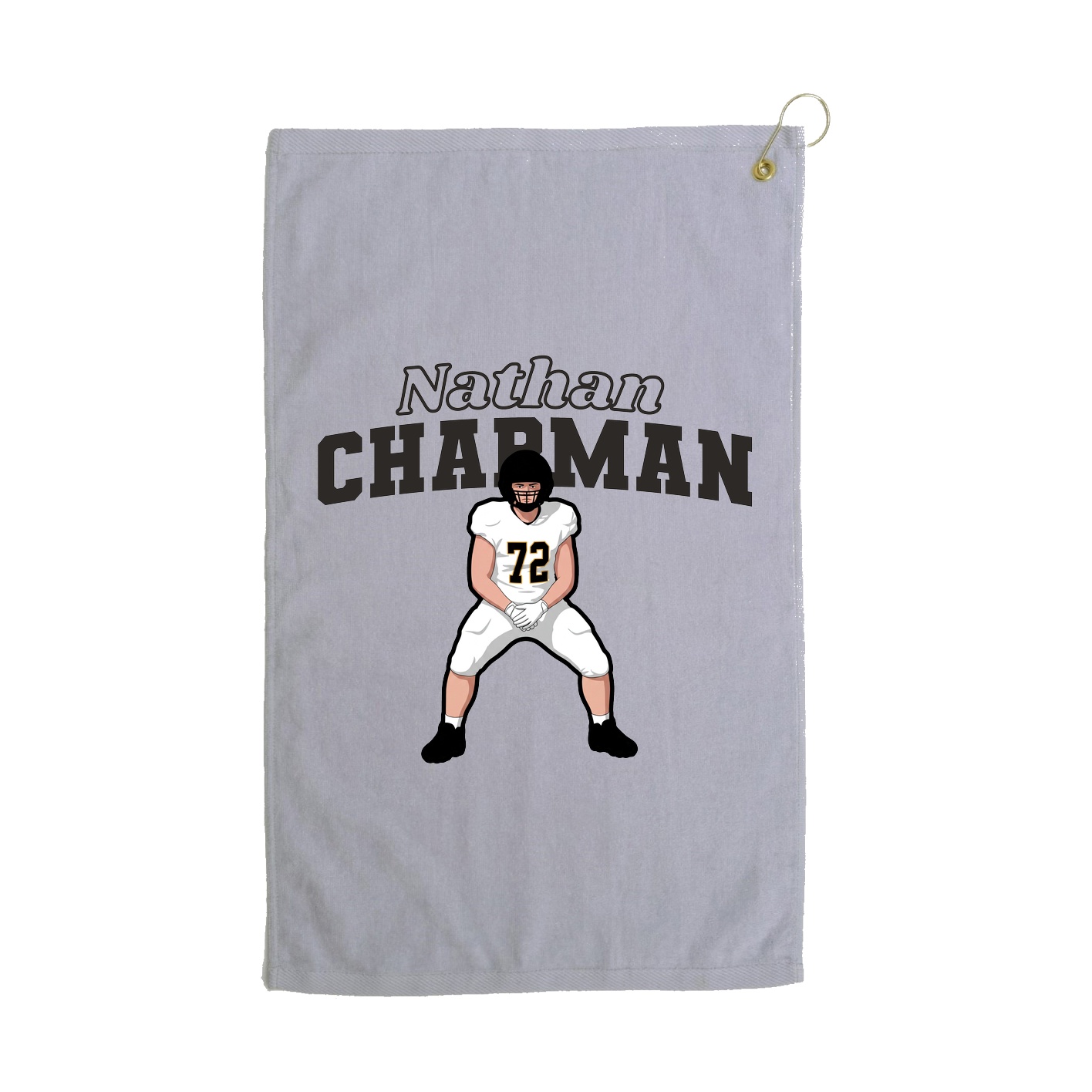 Golf Towel — Name Arch in Grey