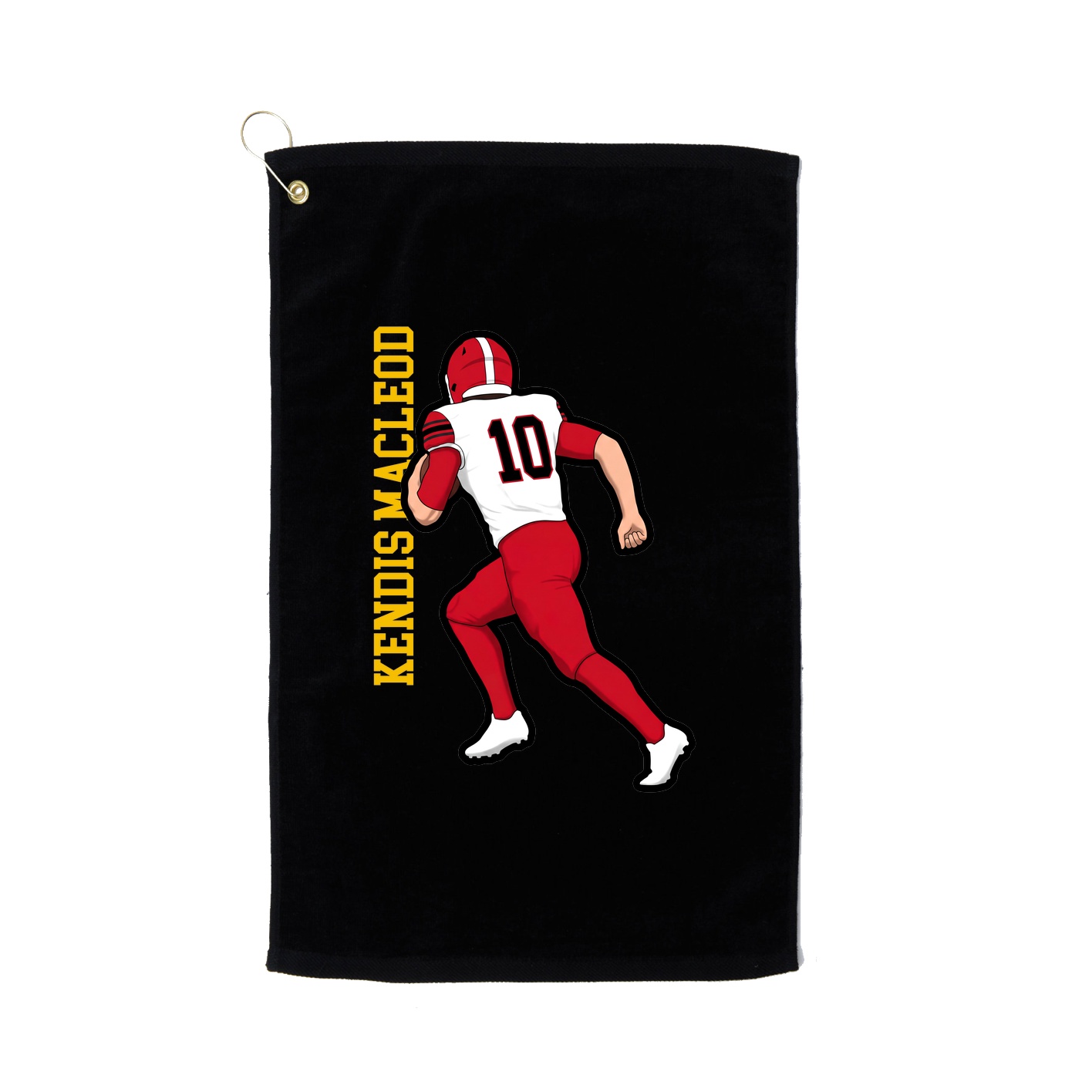 Golf Towel — Name Vertical in Black