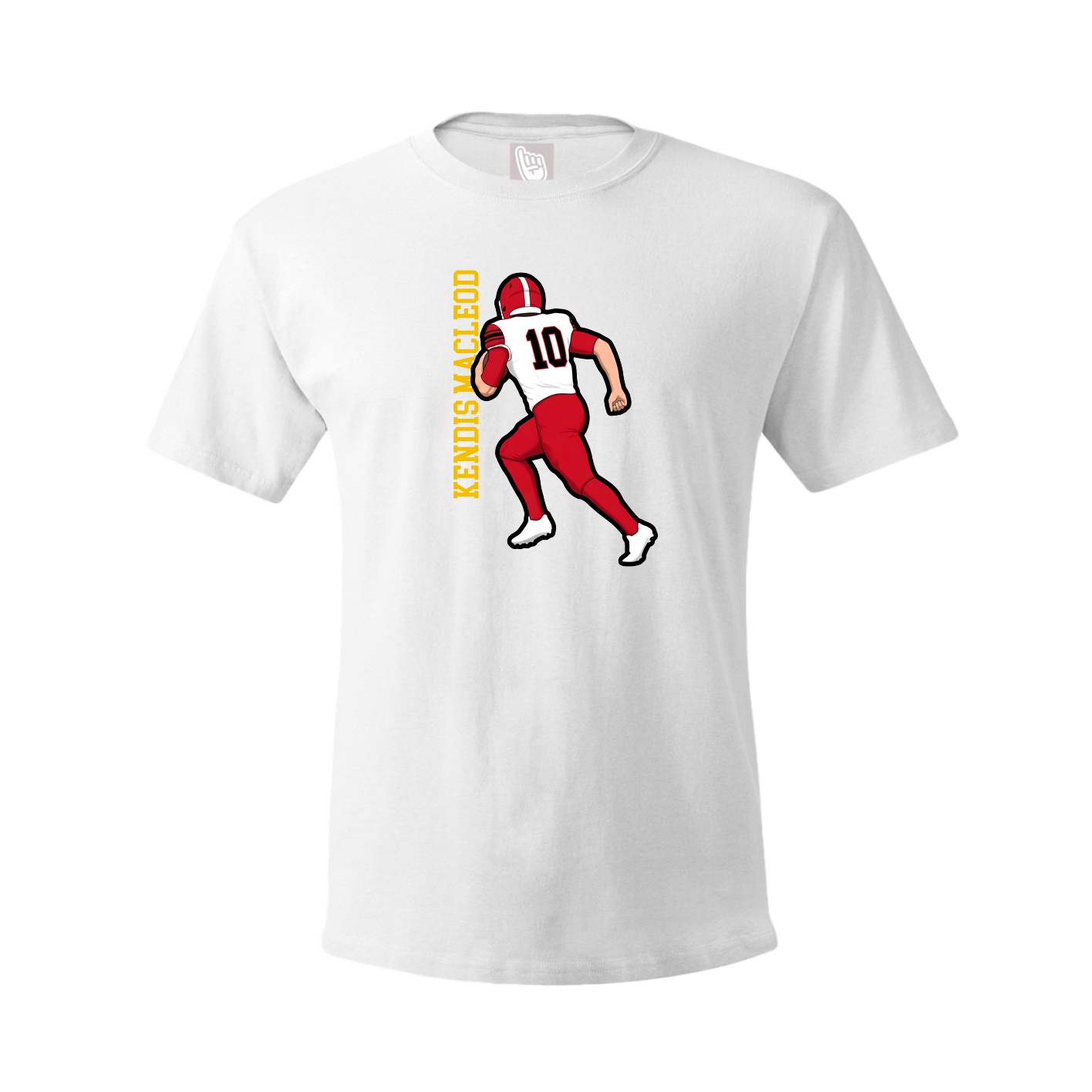 Tee — Name Vertical in White