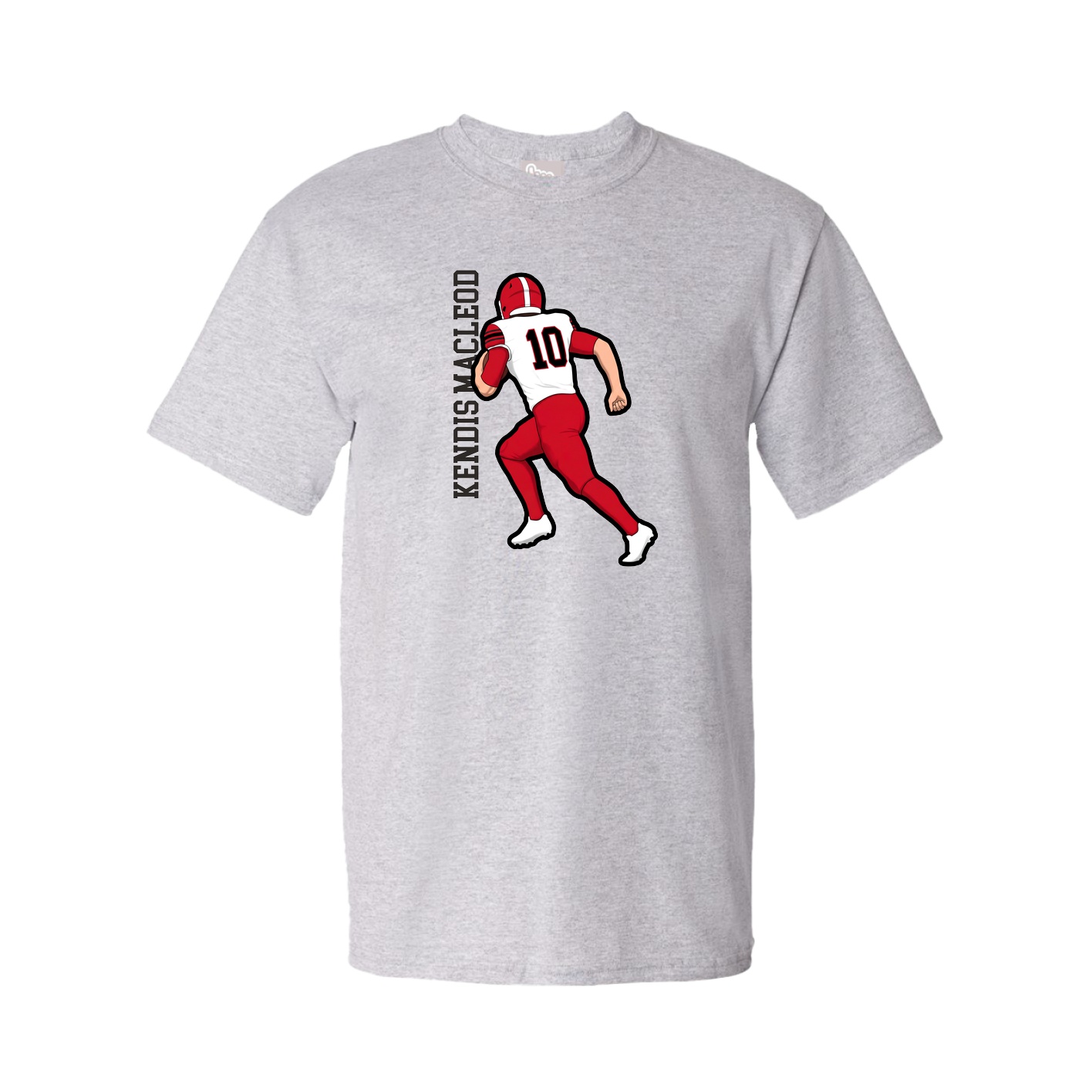 Youth Tee — Name Vertical in Grey