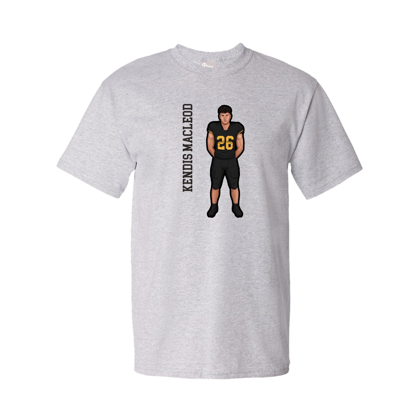 Tee — Name Vertical in Grey