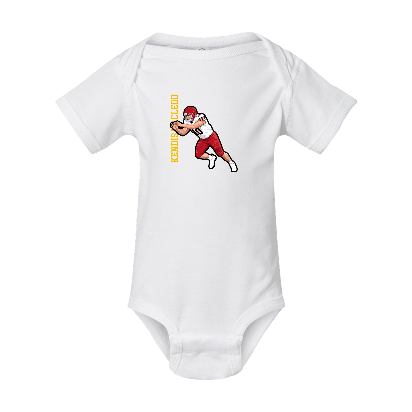 Baby Onesie — Name Vertical in White