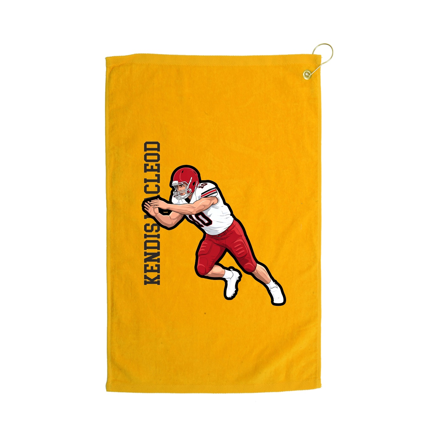 Golf Towel — Name Vertical in Gold