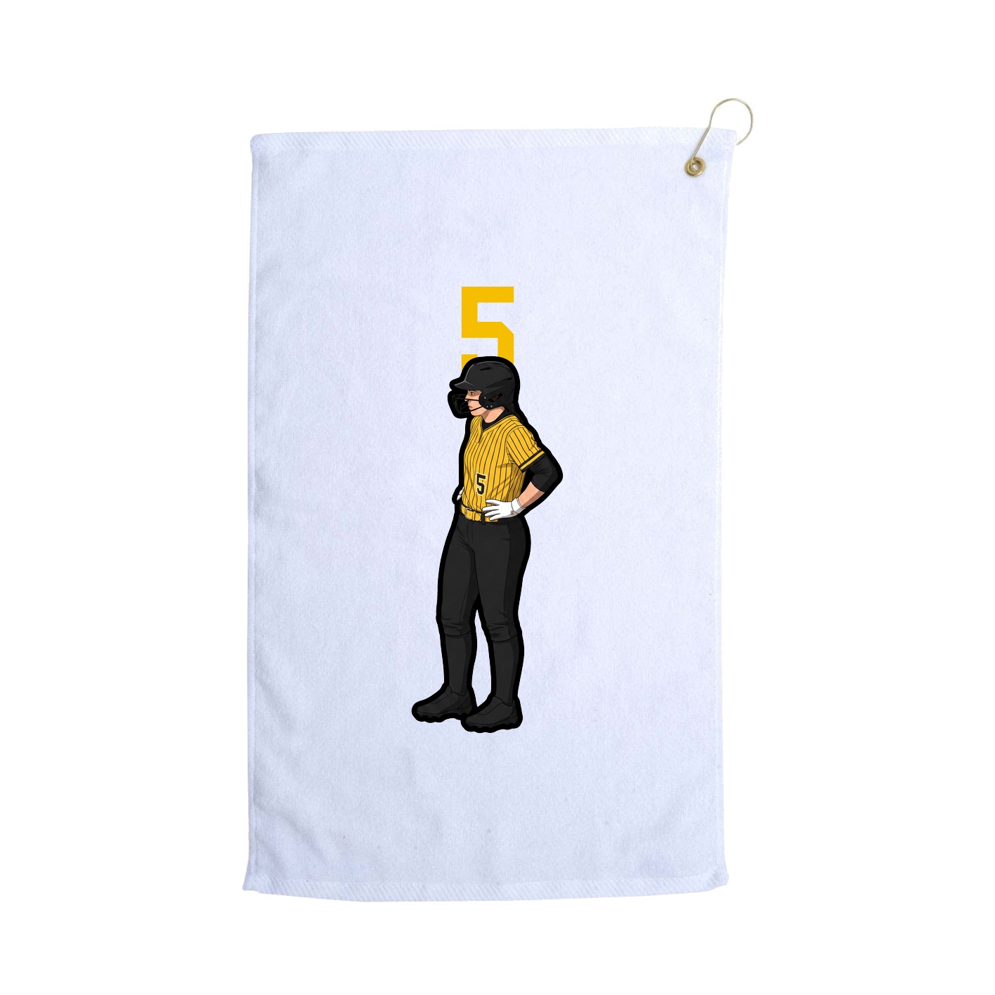 Golf Towel — Number Top in White