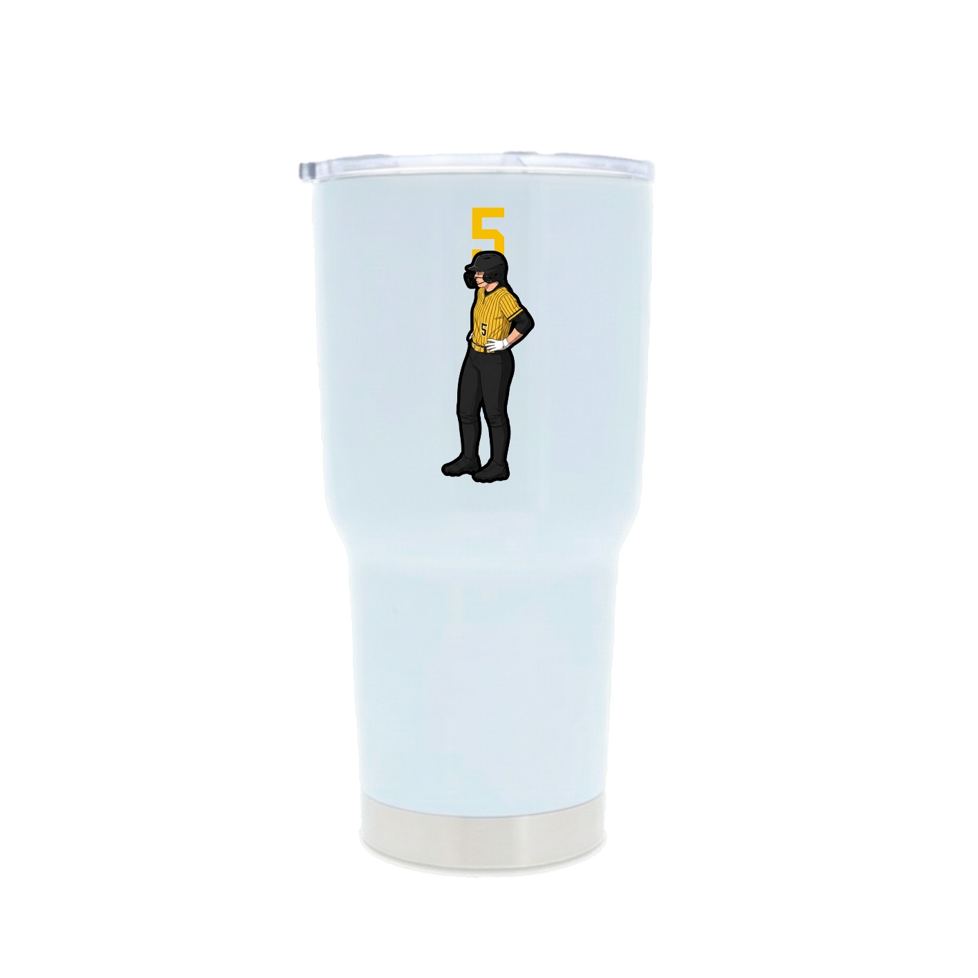 30oz Stainless Steel Tumbler — Number Top in White