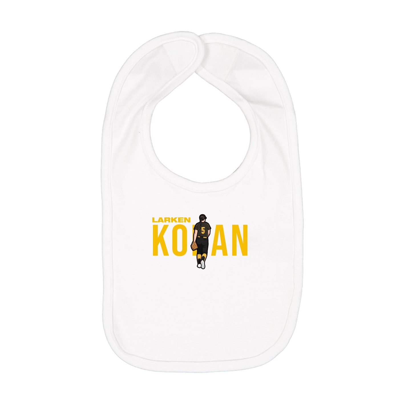 Infant Bib — Player Name in White