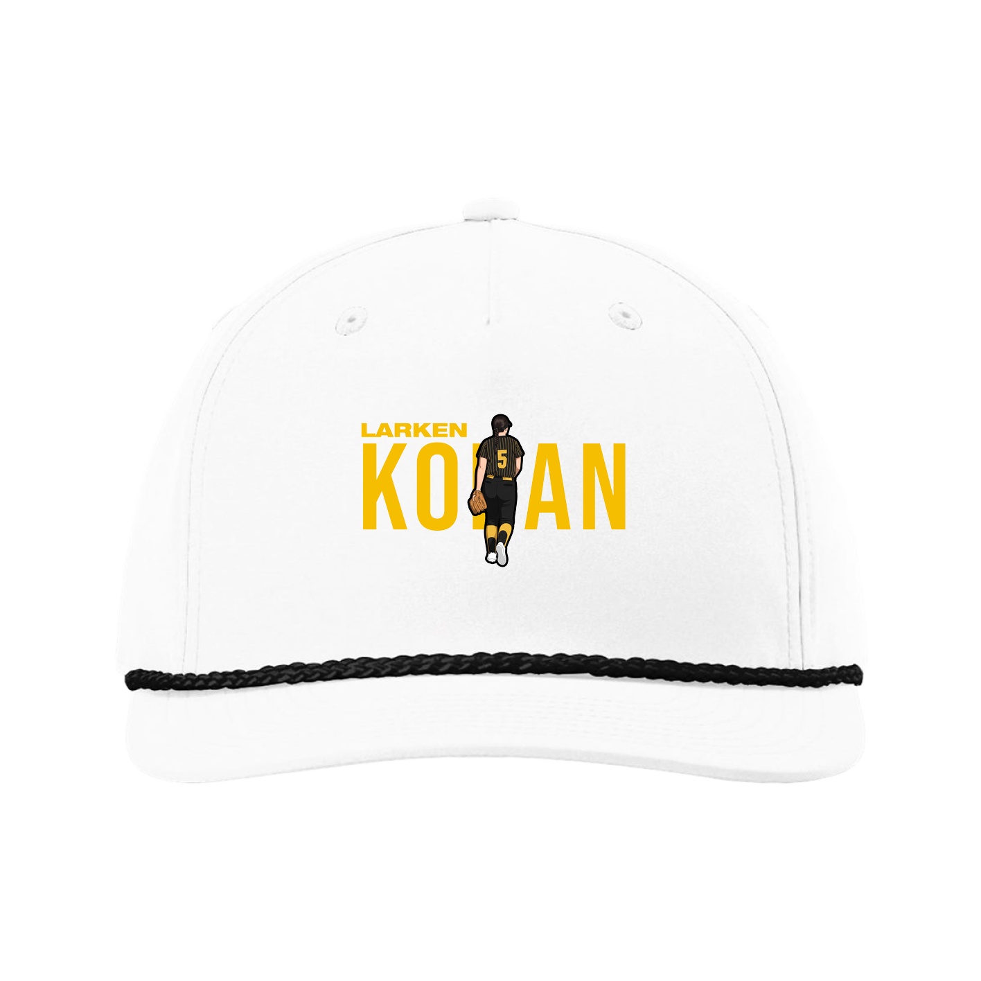 Five-Panel Classic Rope Cap — Player Name in White