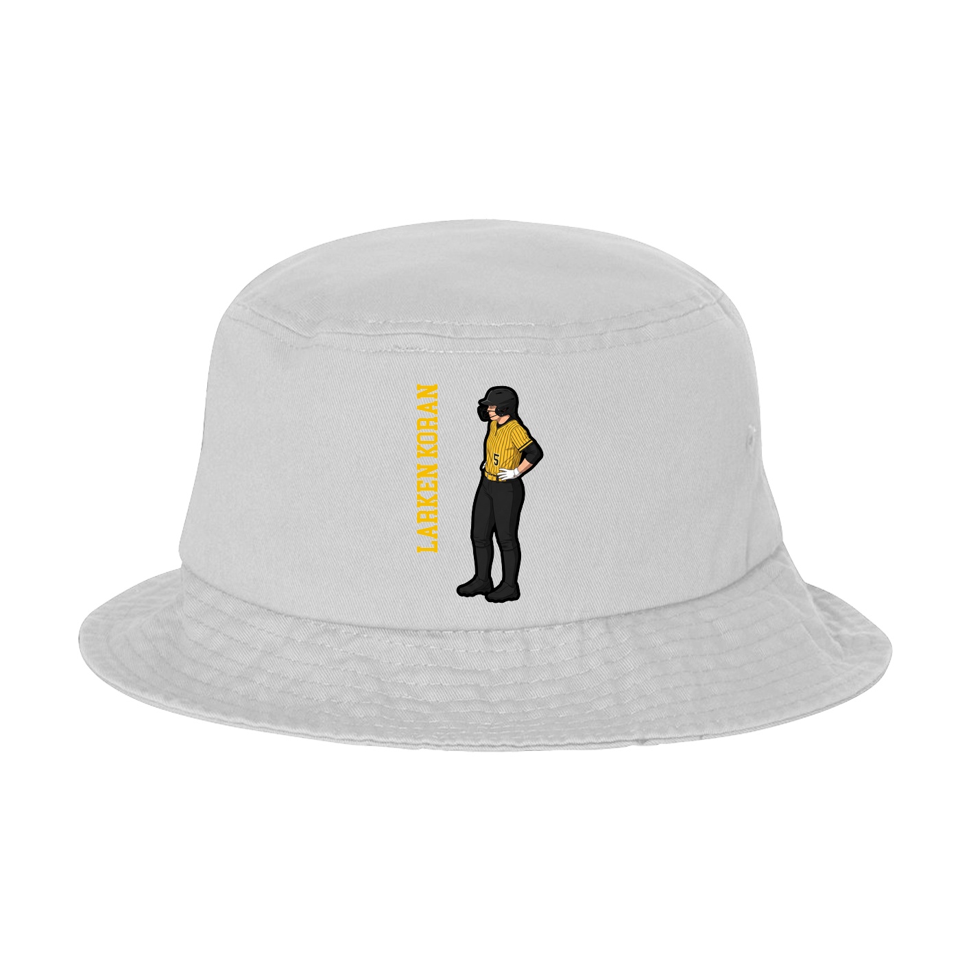 Bucket Cap — Name Vertical in White