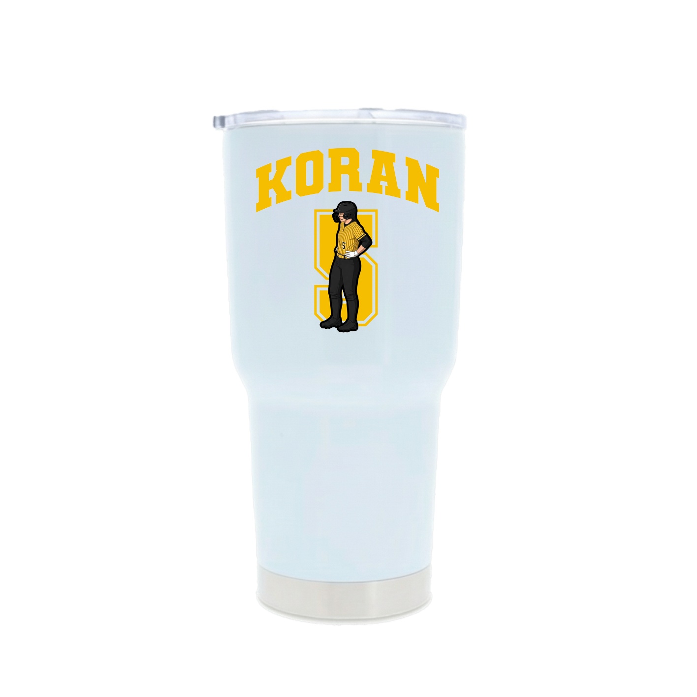 30oz Stainless Steel Tumbler — Number in White