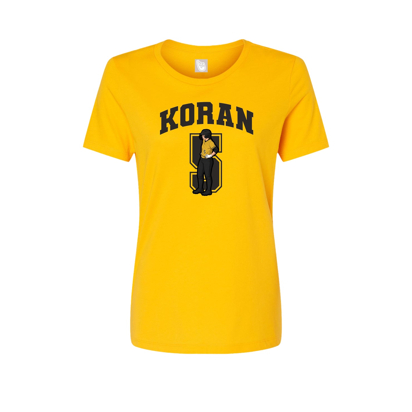 Fitted Women's Tee — Number in Gold