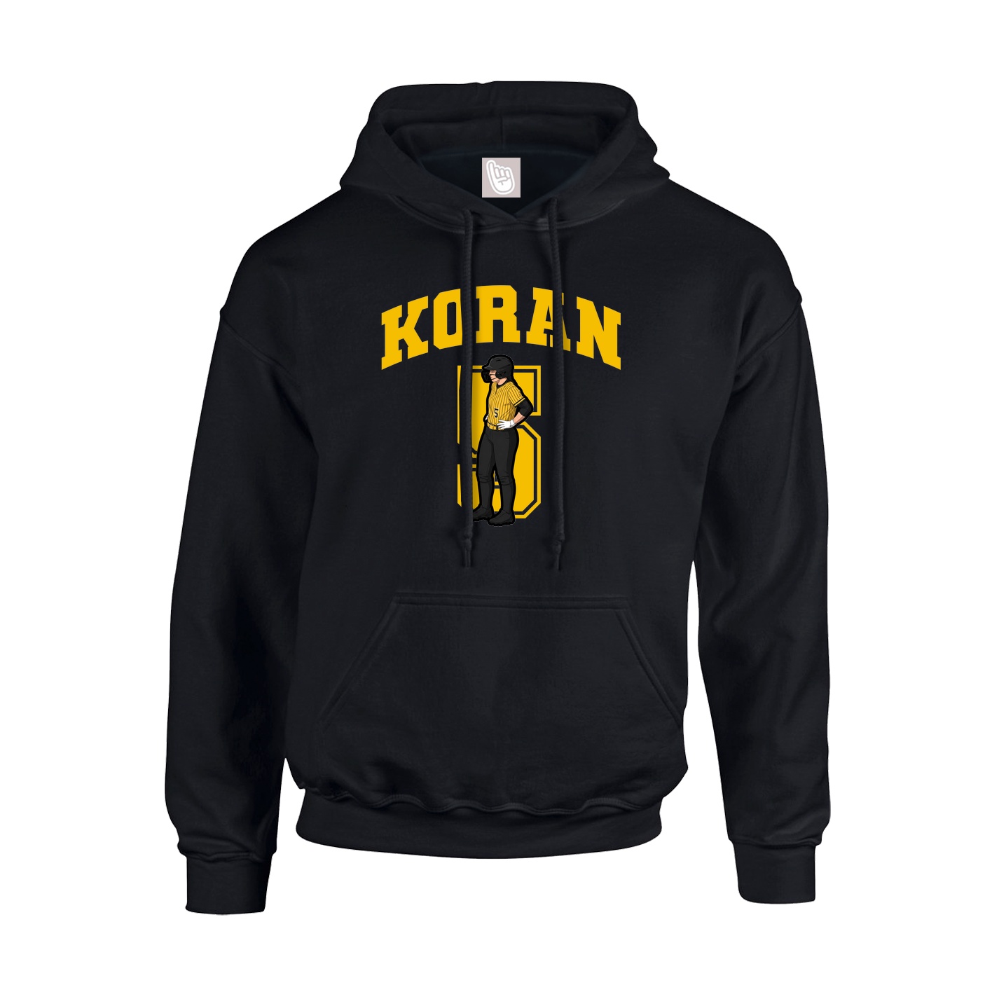 Youth Hoodie — Number in Black