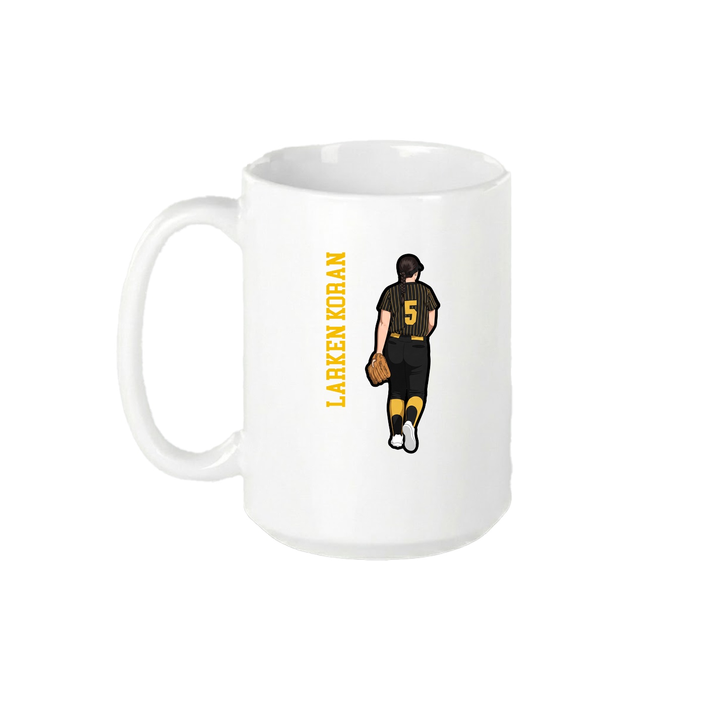 15oz Coffee Mug — Name Vertical in White