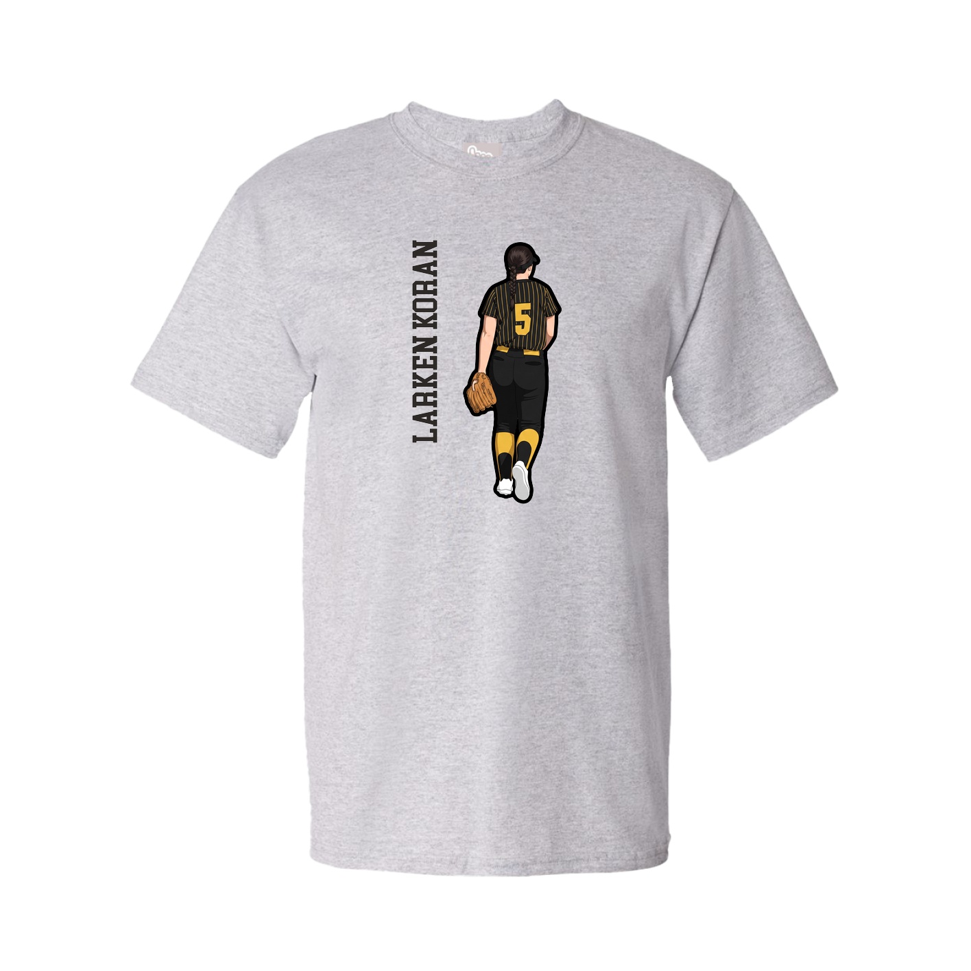 Tee — Name Vertical in Grey