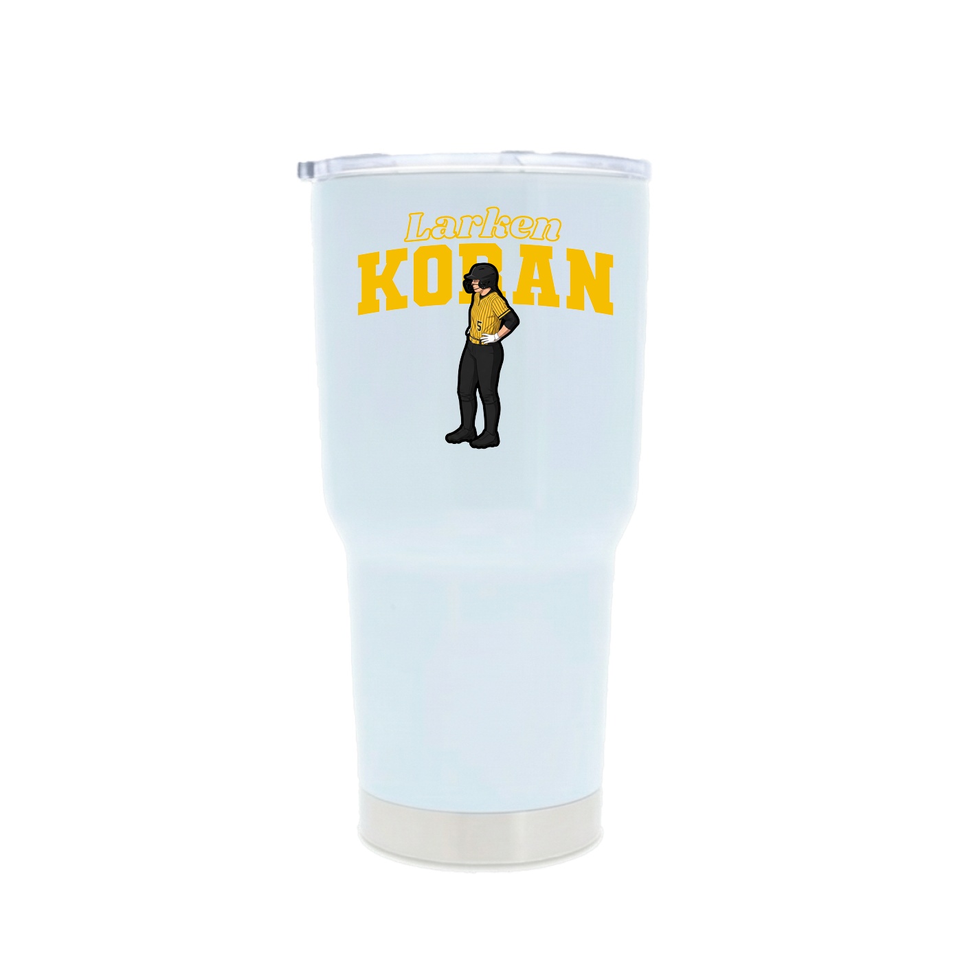 30oz Stainless Steel Tumbler — Name Arch in White