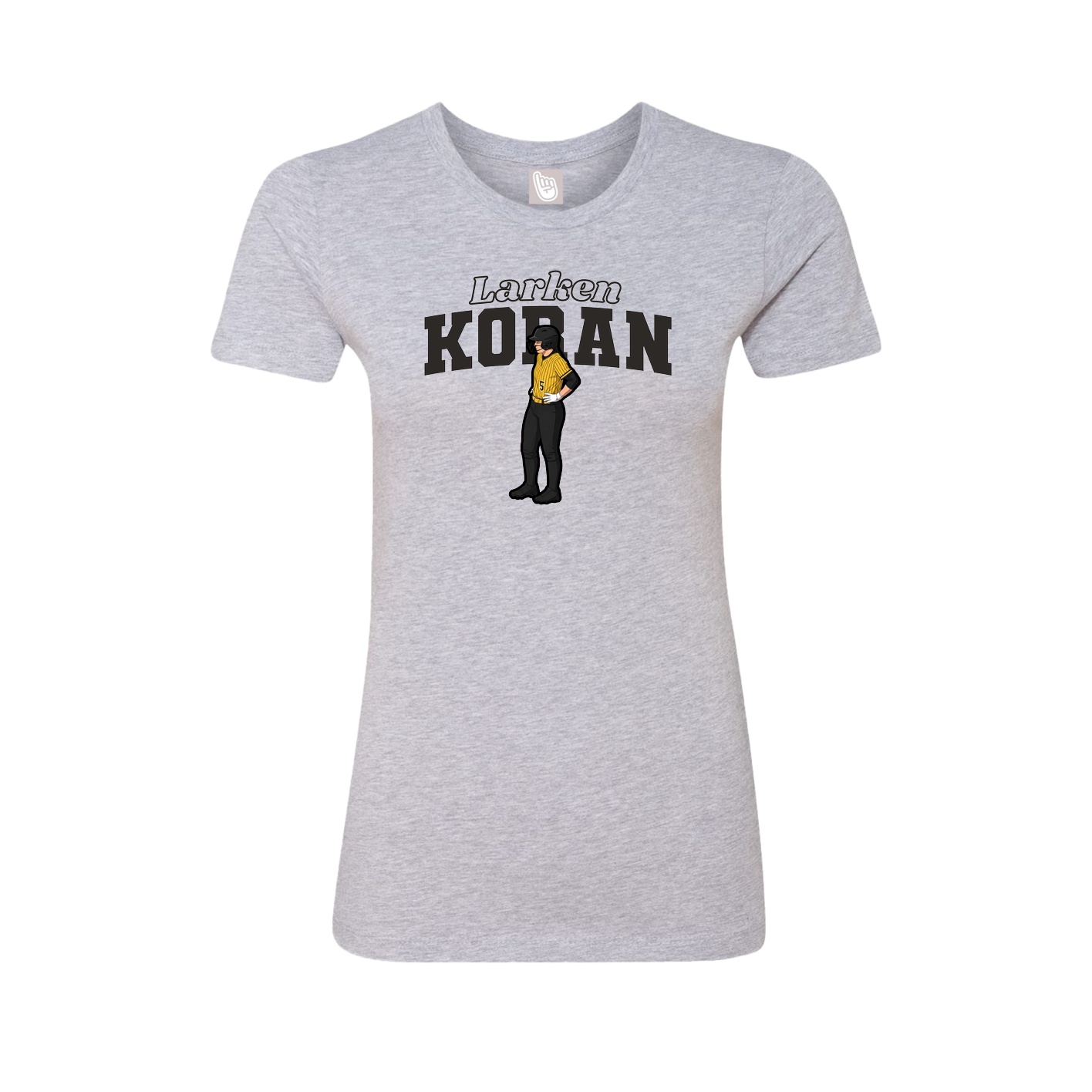 Fitted Women's Tee — Name Arch in Grey