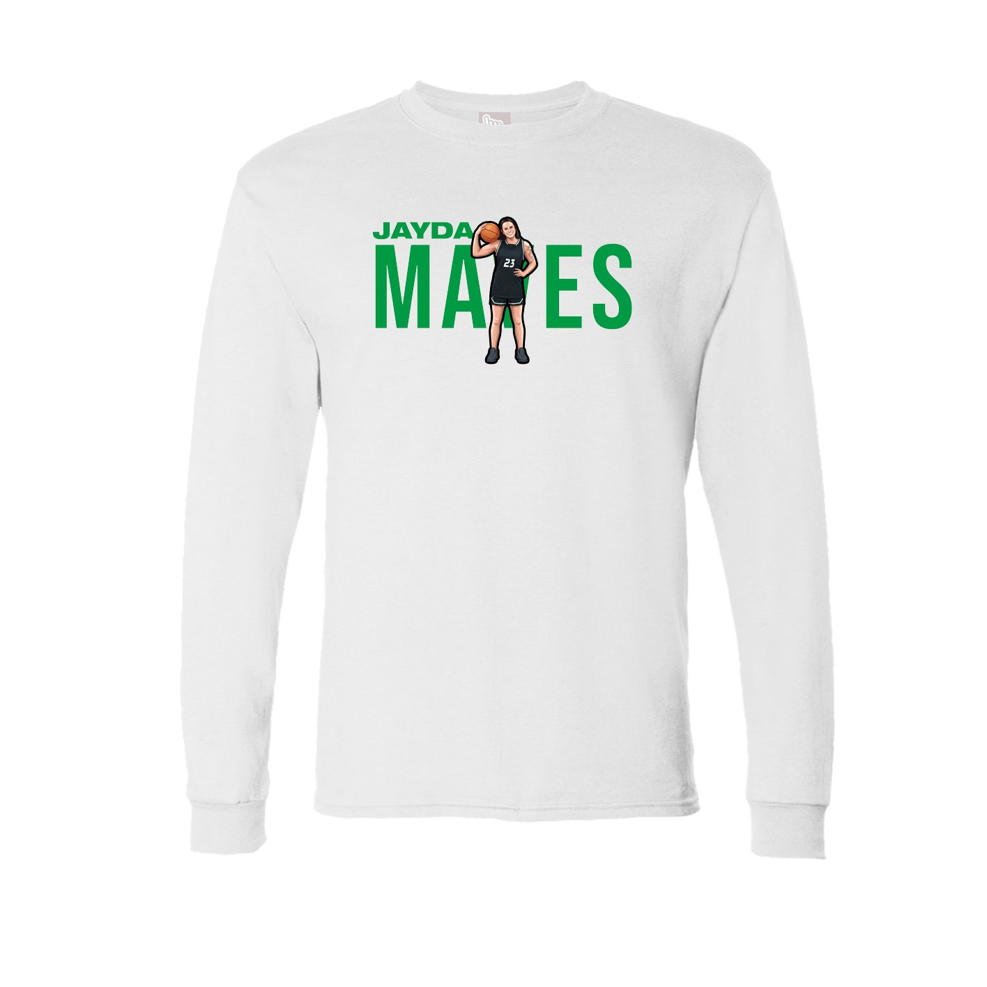 Long Sleeve Tee — Player Name in White