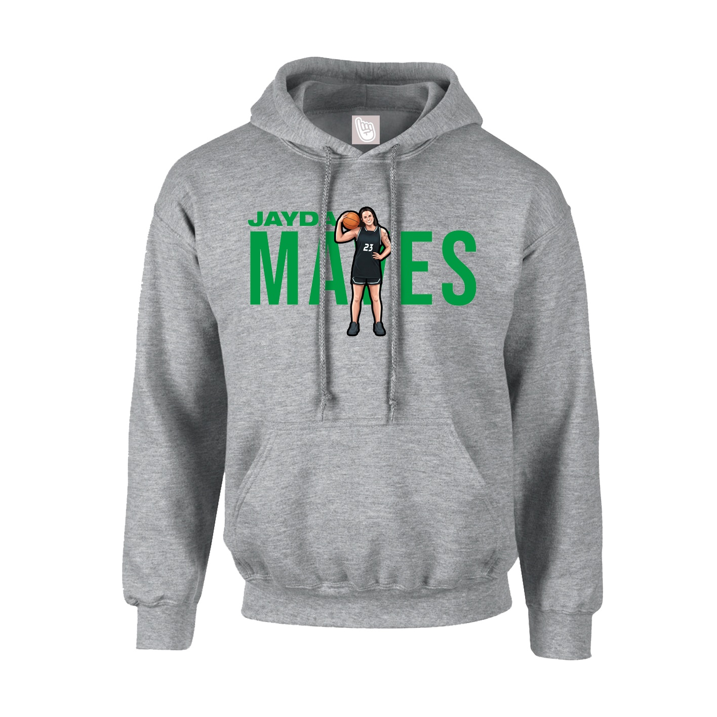 Hoodie — Player Name in Grey