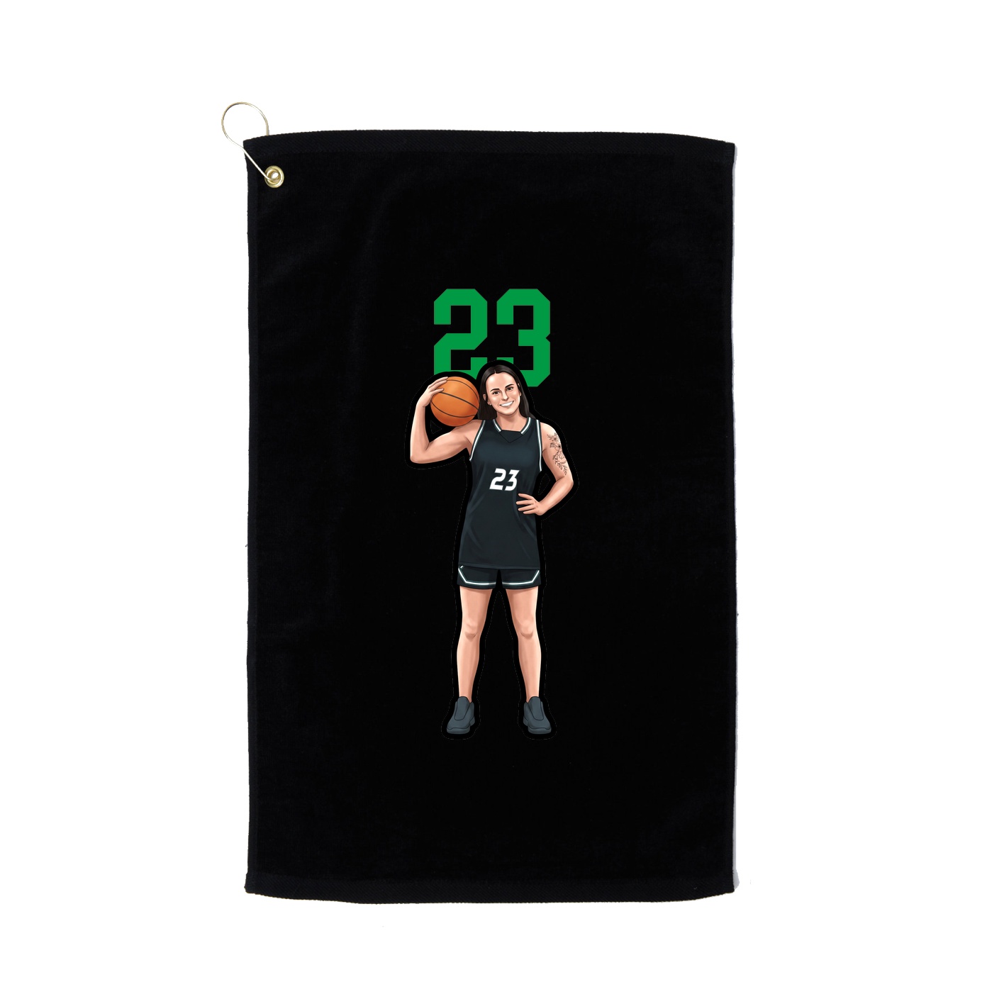 Golf Towel — Number Top in Black