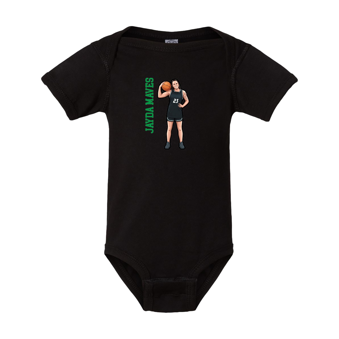 Baby Onesie — Name Vertical in Black