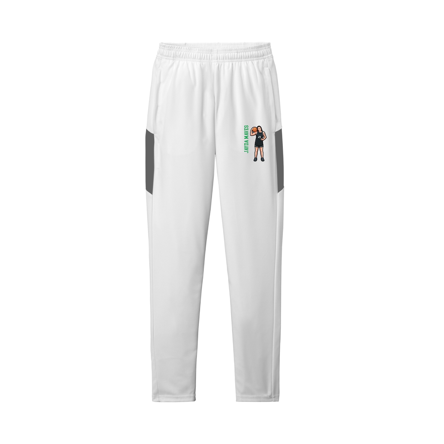 Team Travel Pant — Name Vertical in White/Grey