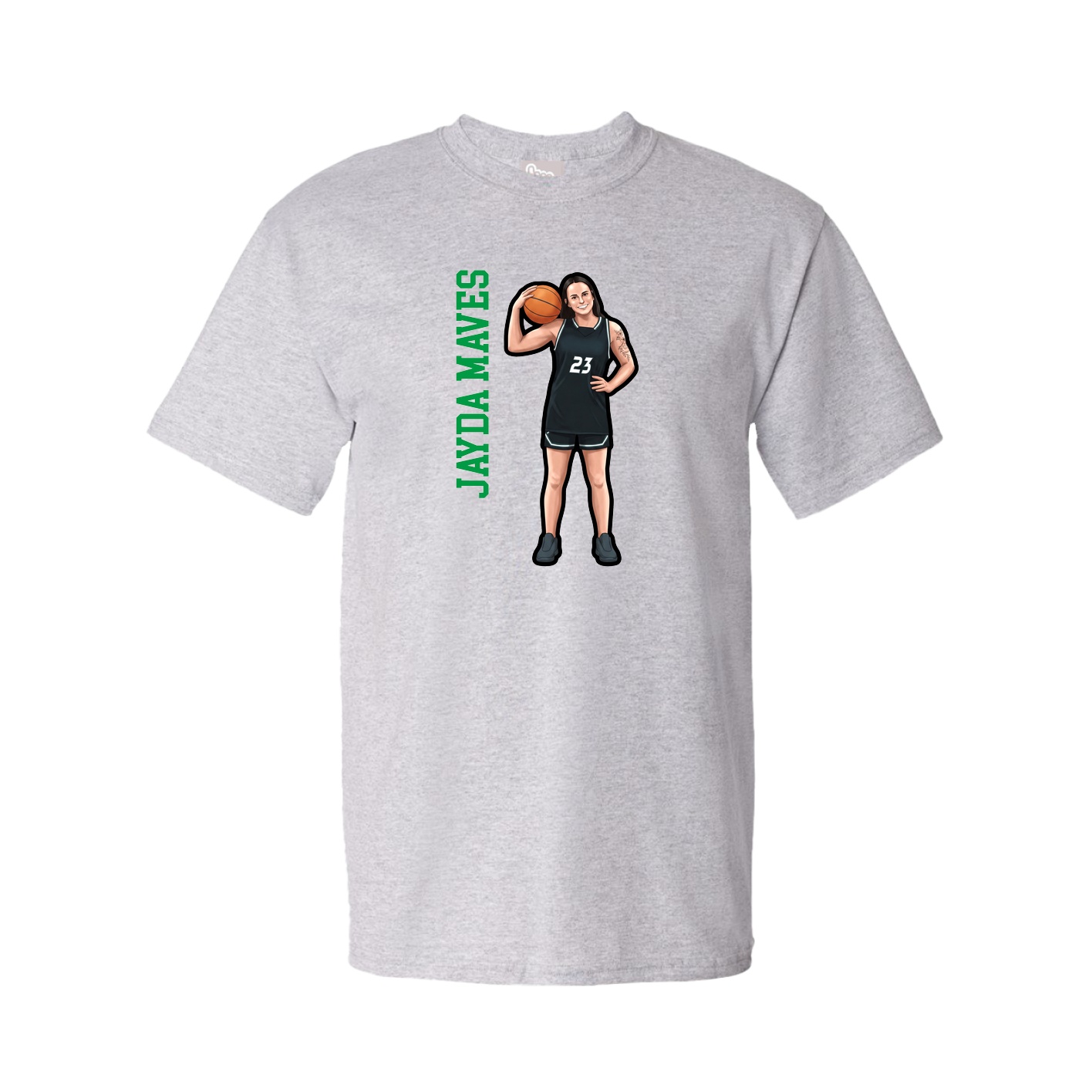 Youth Tee — Name Vertical in Grey