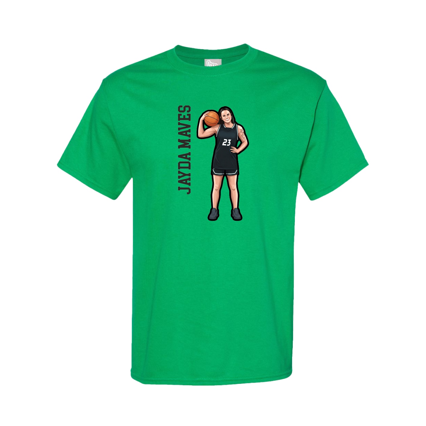 Youth Tee — Name Vertical in Green