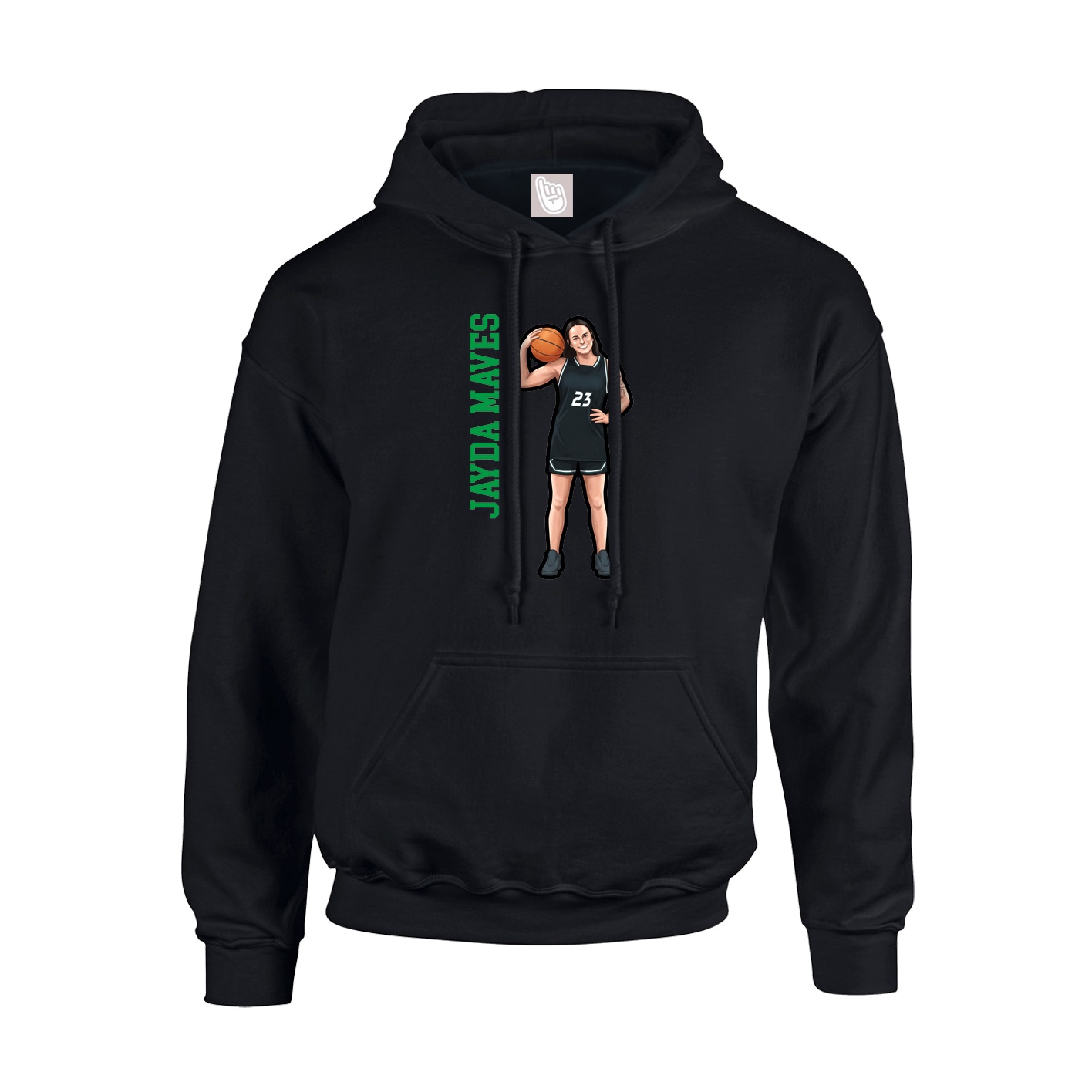 Hoodie — Name Vertical in Black