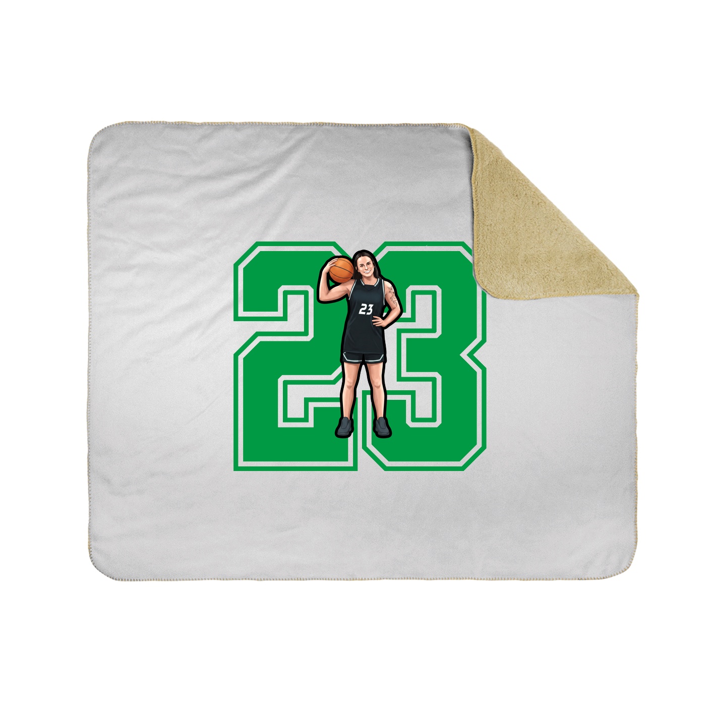 Throw Blanket — Number in White