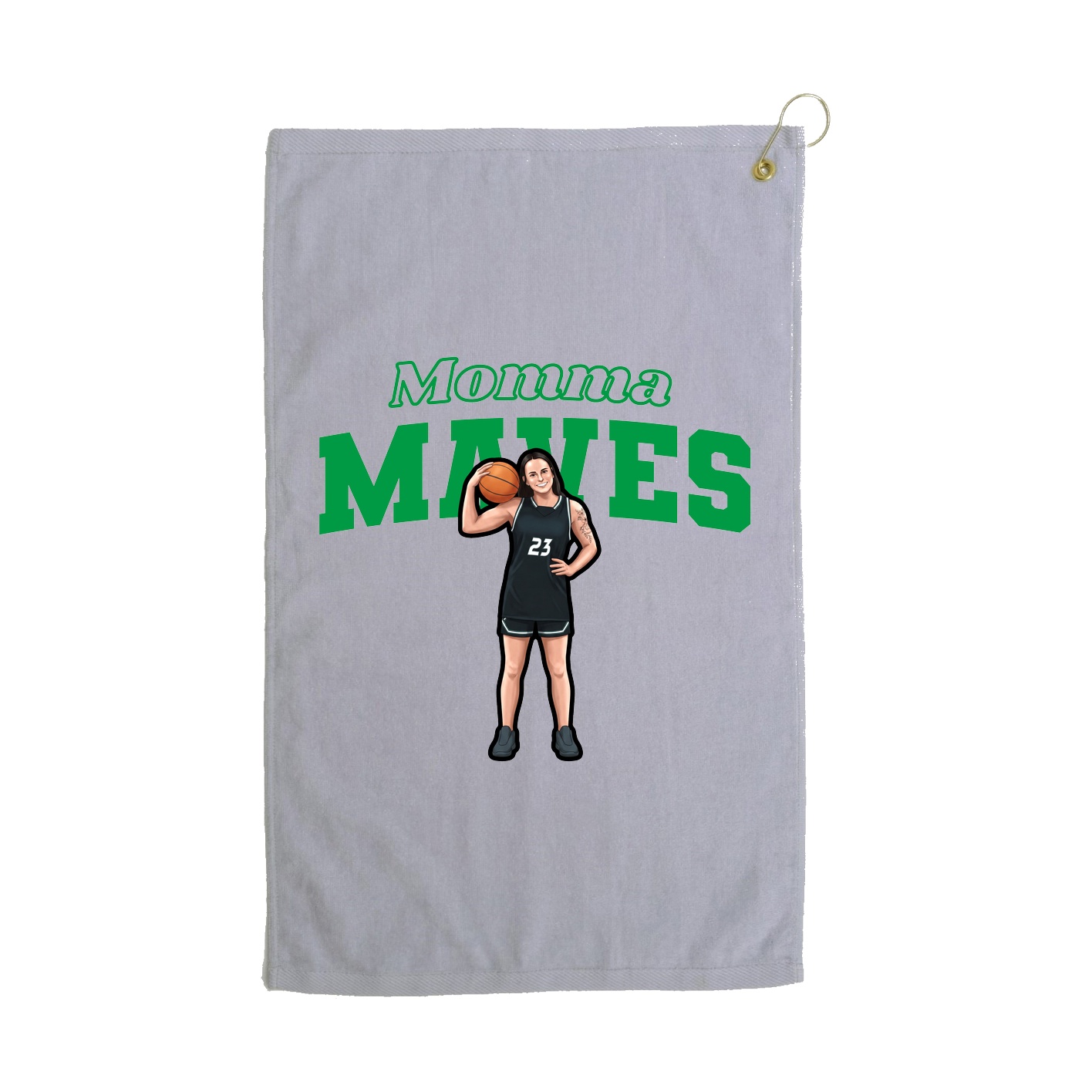 Golf Towel — Mothers Day Block in Grey