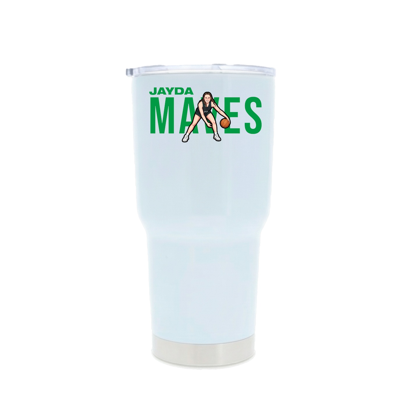 30oz Stainless Steel Tumbler — Player Name in White