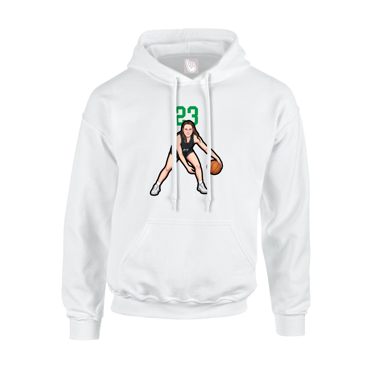 Youth Hoodie — Number Top in White