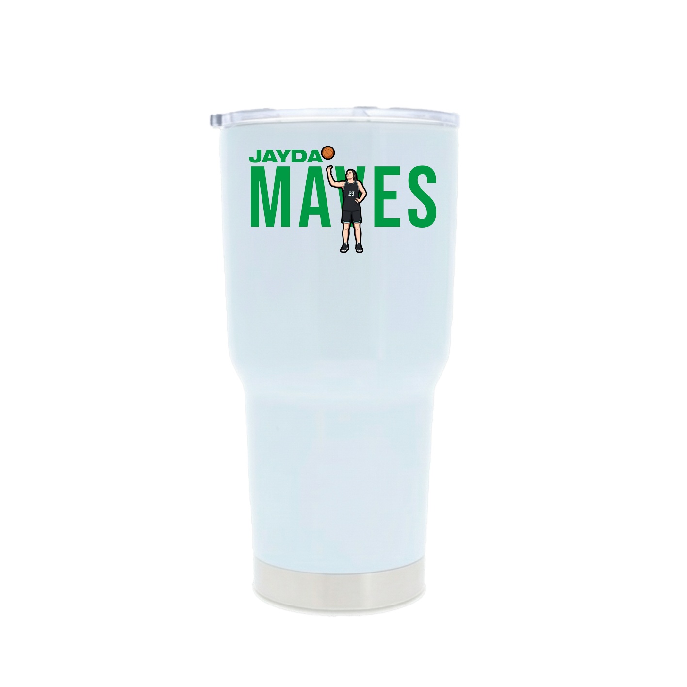 30oz Stainless Steel Tumbler — Player Name in White