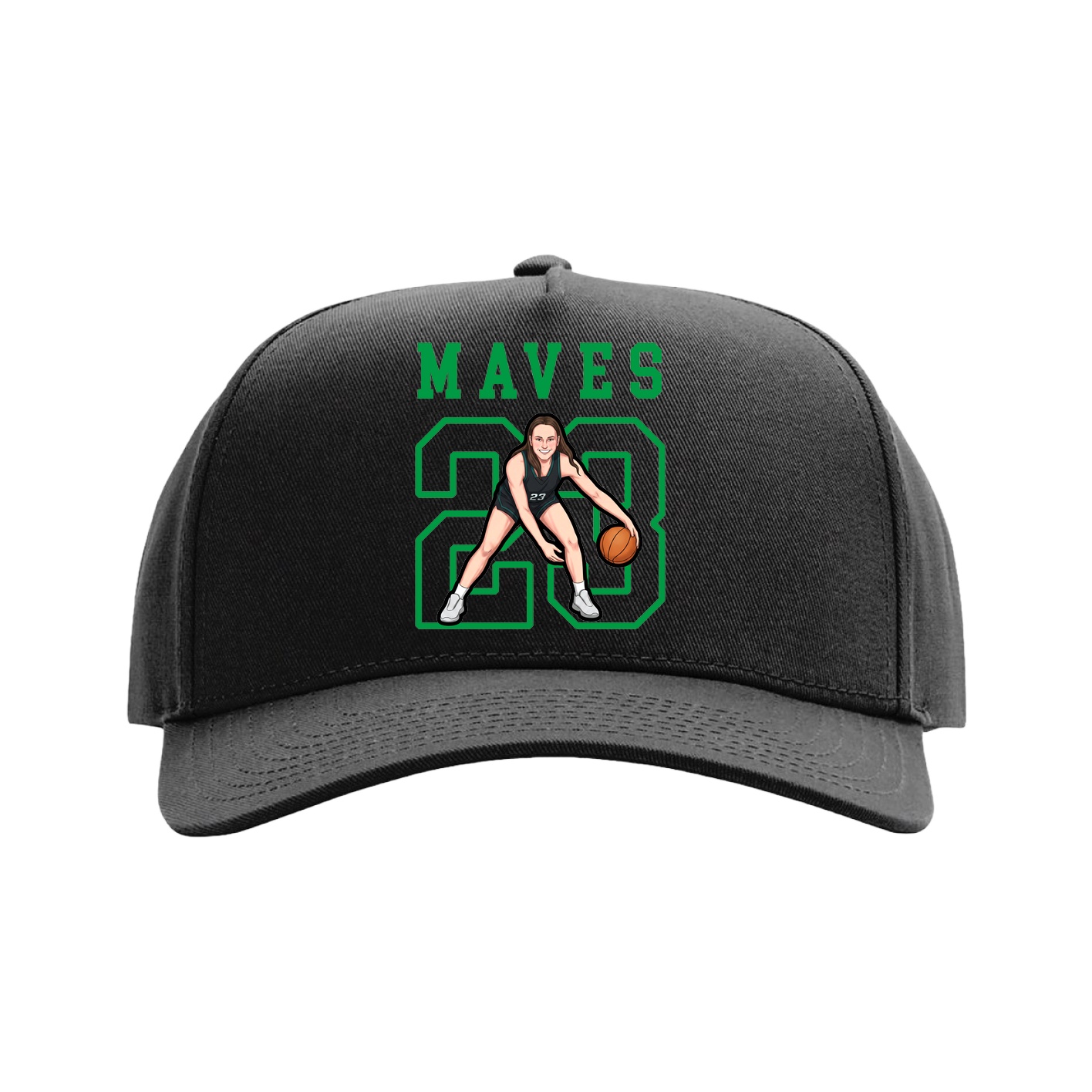 Full Fabric Five-Panel Champ Cap — Shirsey in Black