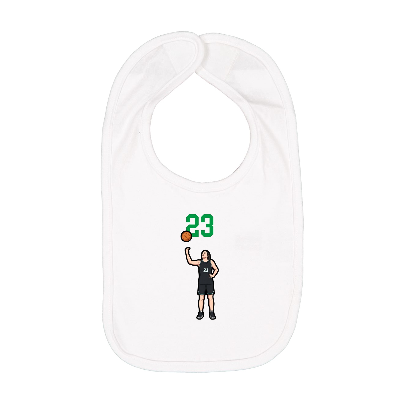 Infant Bib — Number Top in White