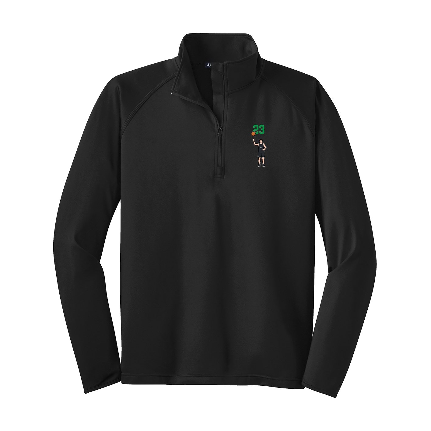 Q-Zip Pullover — Number Top in Black