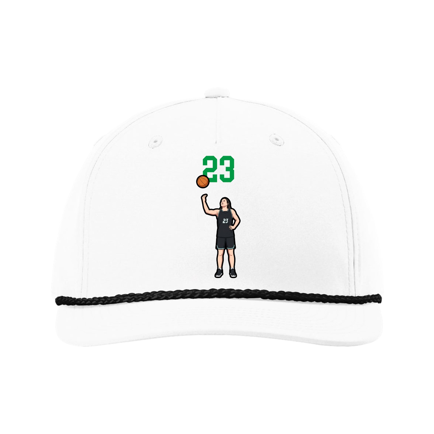 Five-Panel Classic Rope Cap — Number Top in White