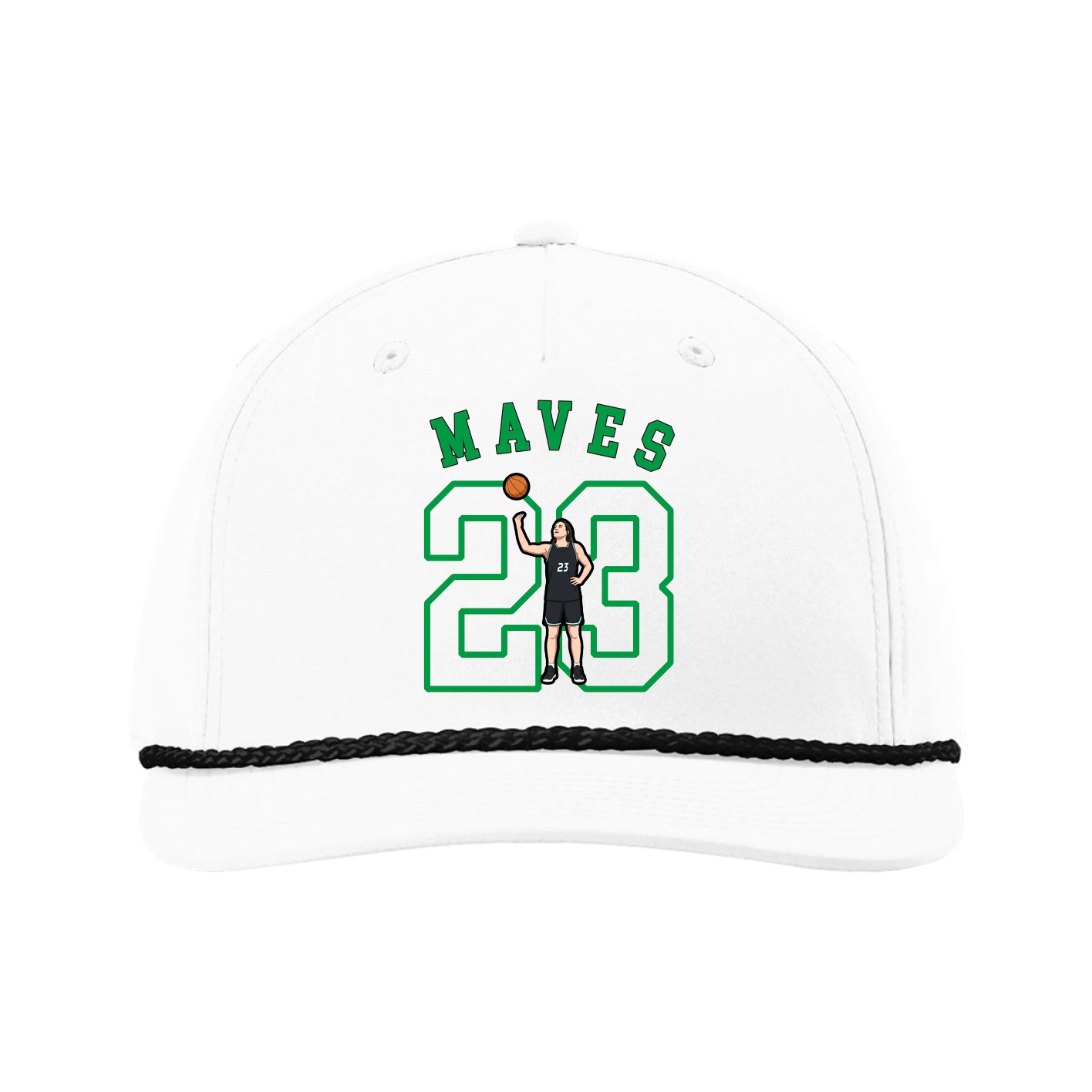 Five-Panel Classic Rope Cap — Shirsey Arch in White