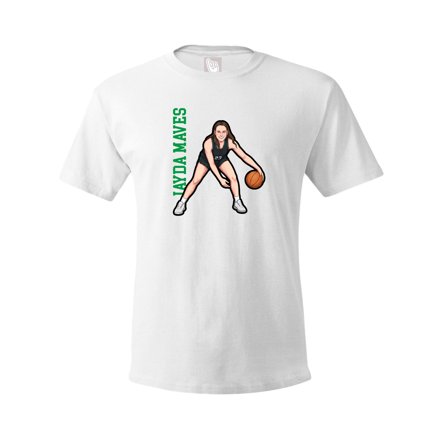 Youth Tee — Name Vertical in White