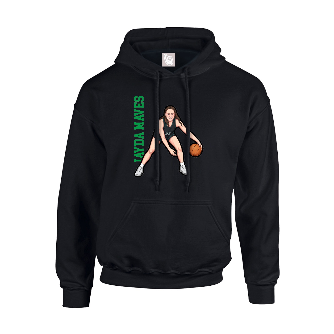 Youth Hoodie — Name Vertical in Black