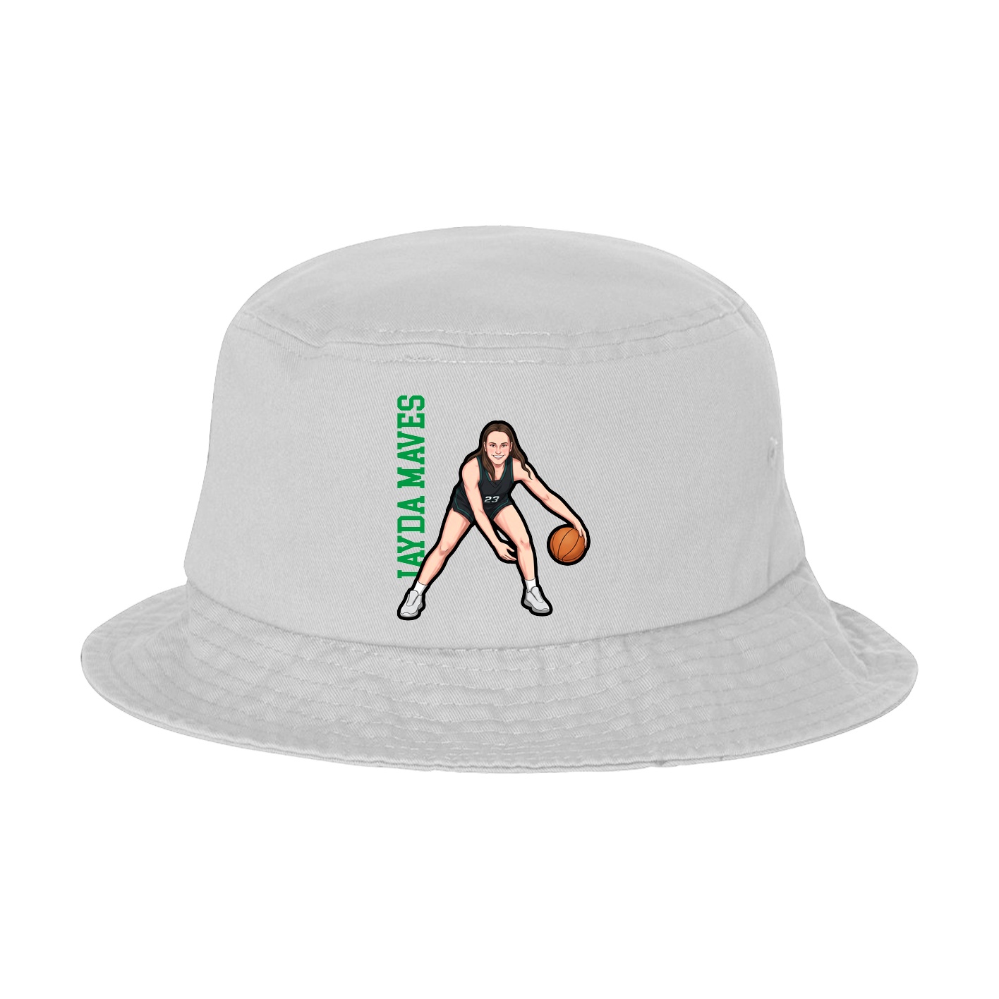 Bucket Cap — Name Vertical in White