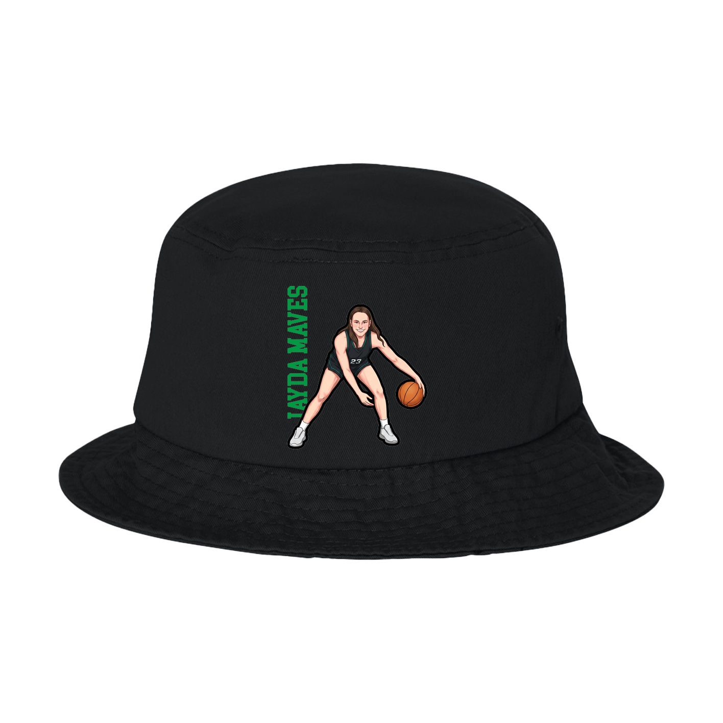Bucket Cap — Name Vertical in Black