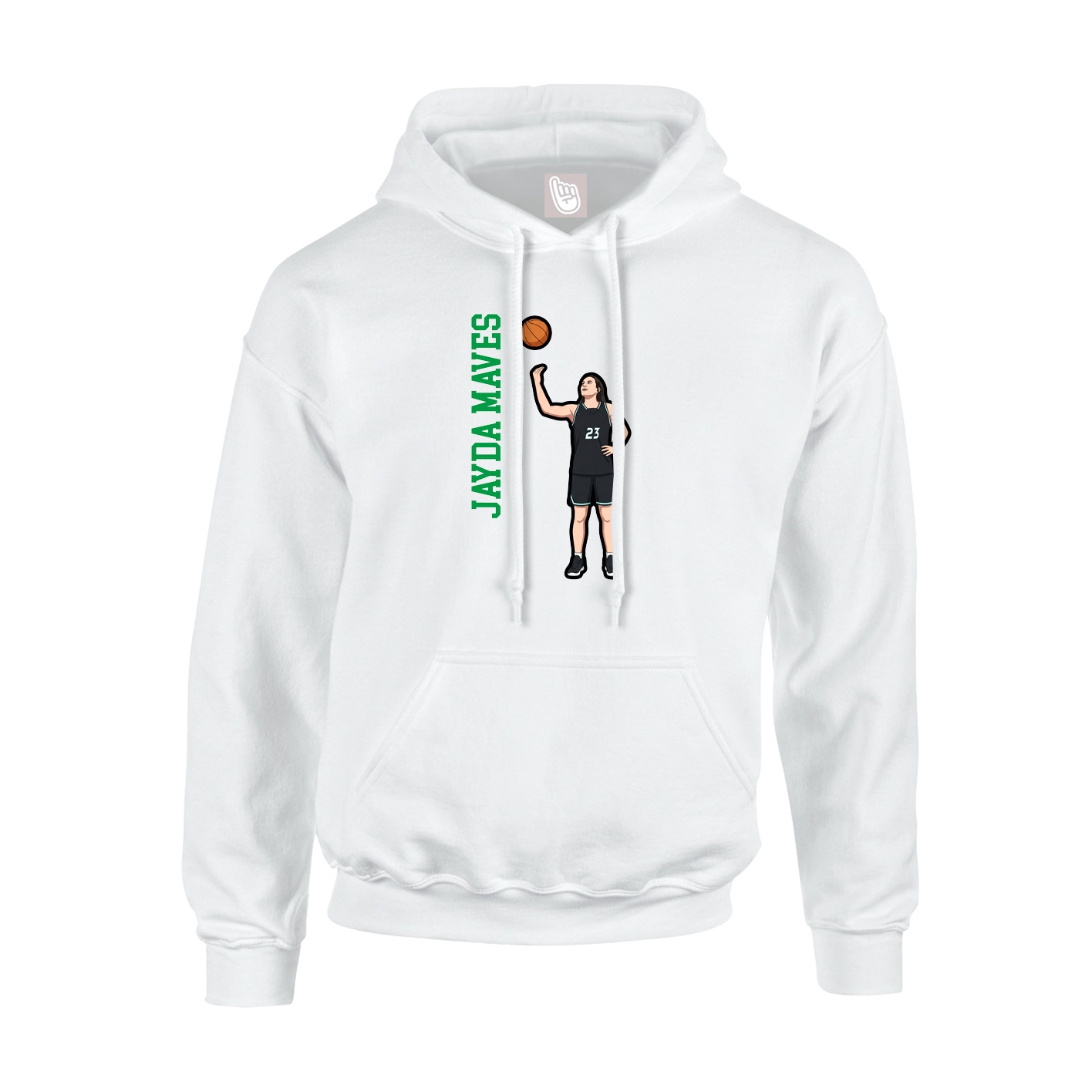 Youth Hoodie — Name Vertical in White
