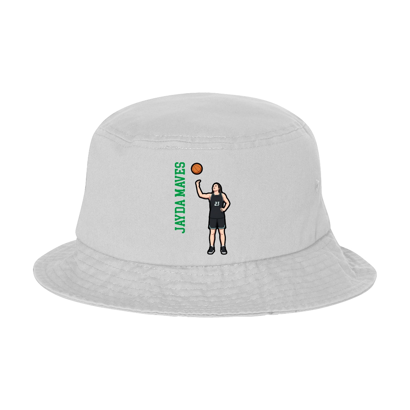 Bucket Cap — Name Vertical in White