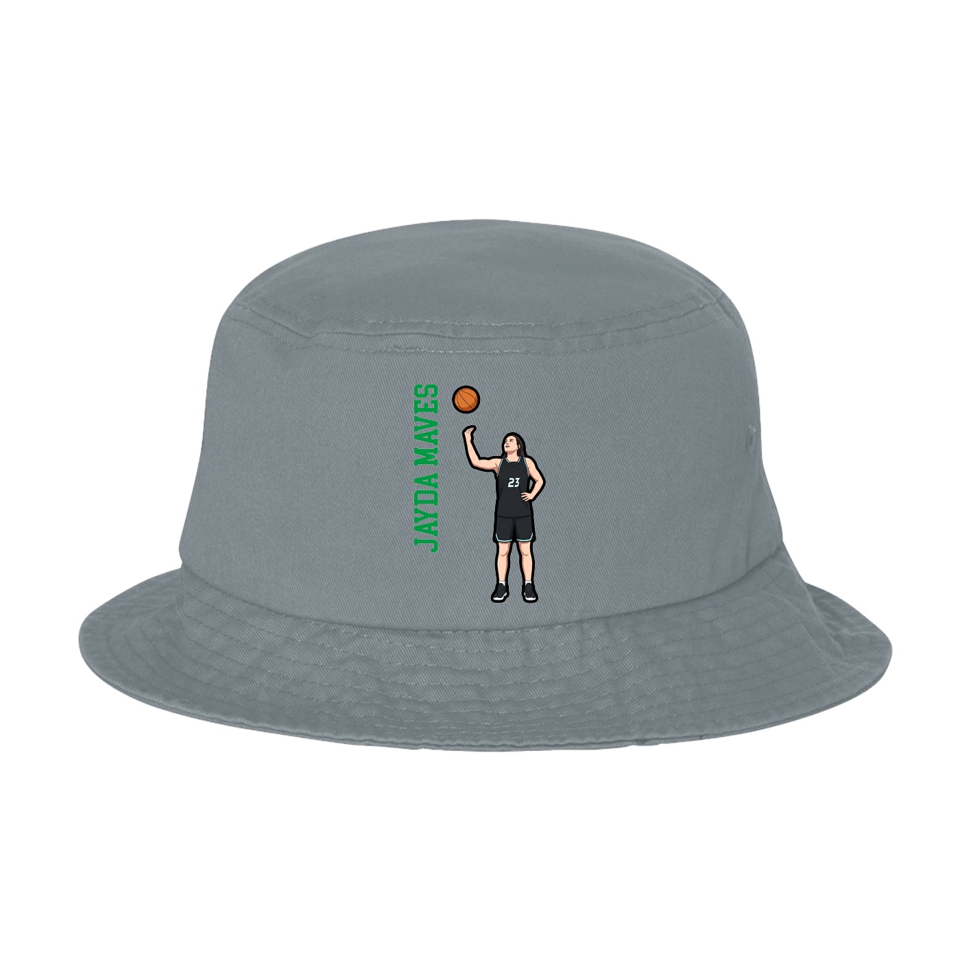 Bucket Cap — Name Vertical in Grey