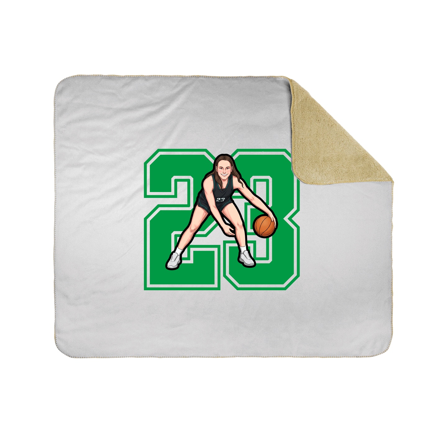Throw Blanket — Number in White